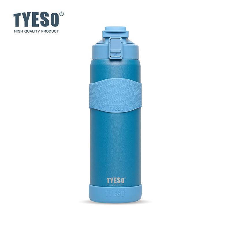 

TYESO 900ML Double Wall Insulated Water Bottle Hot Leakproof 304 Stainless Steel Flask for Fitness Outdoor Daily Use Drink with non-slip pad 900ML синий