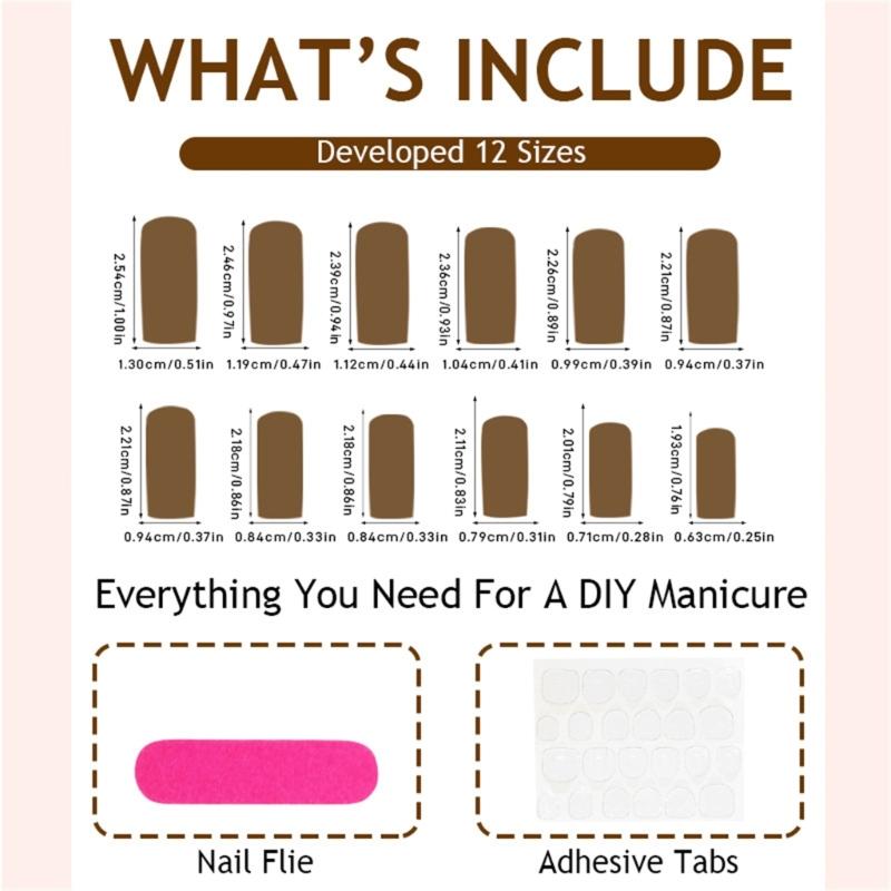 Středně dlouhé umělé nehty Plné krytí Akrylové nehty s matnými květinovými vzory Snadná aplikace pro elegantní nehtové umění 24 ks