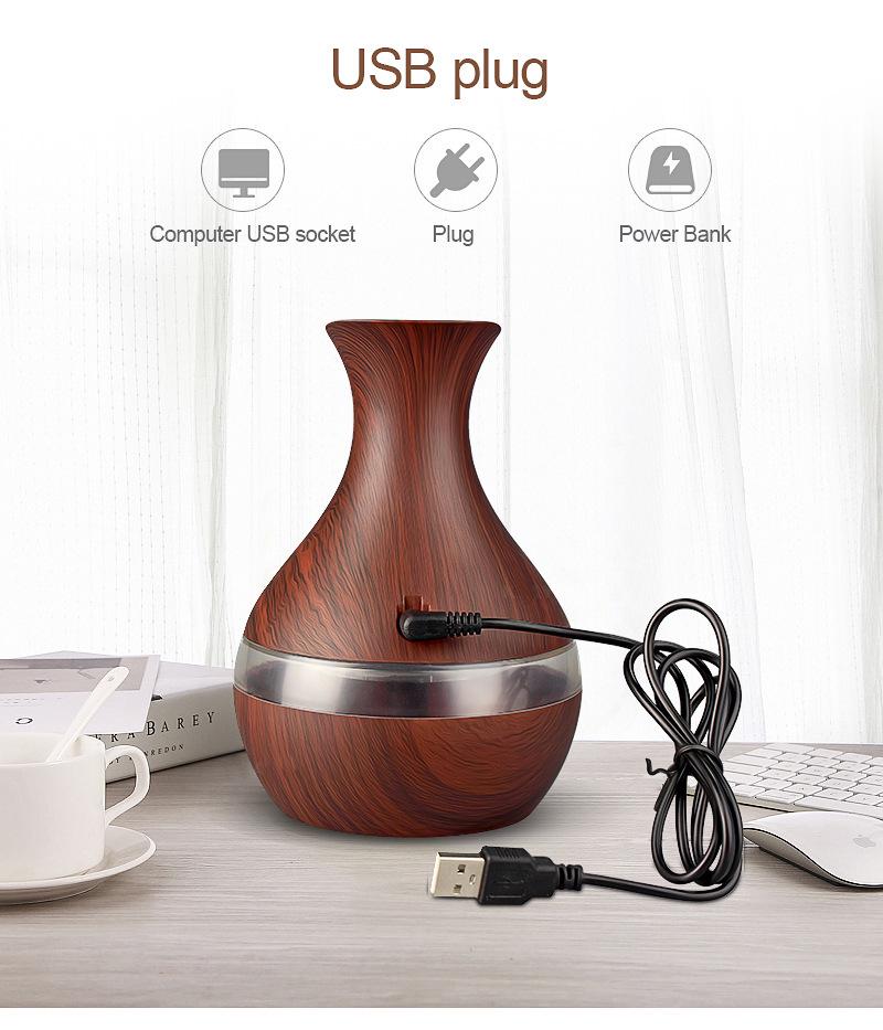 Creative 300ml USB Vase Humidifier & Essential Oil Diffuser for Home or Bedroom