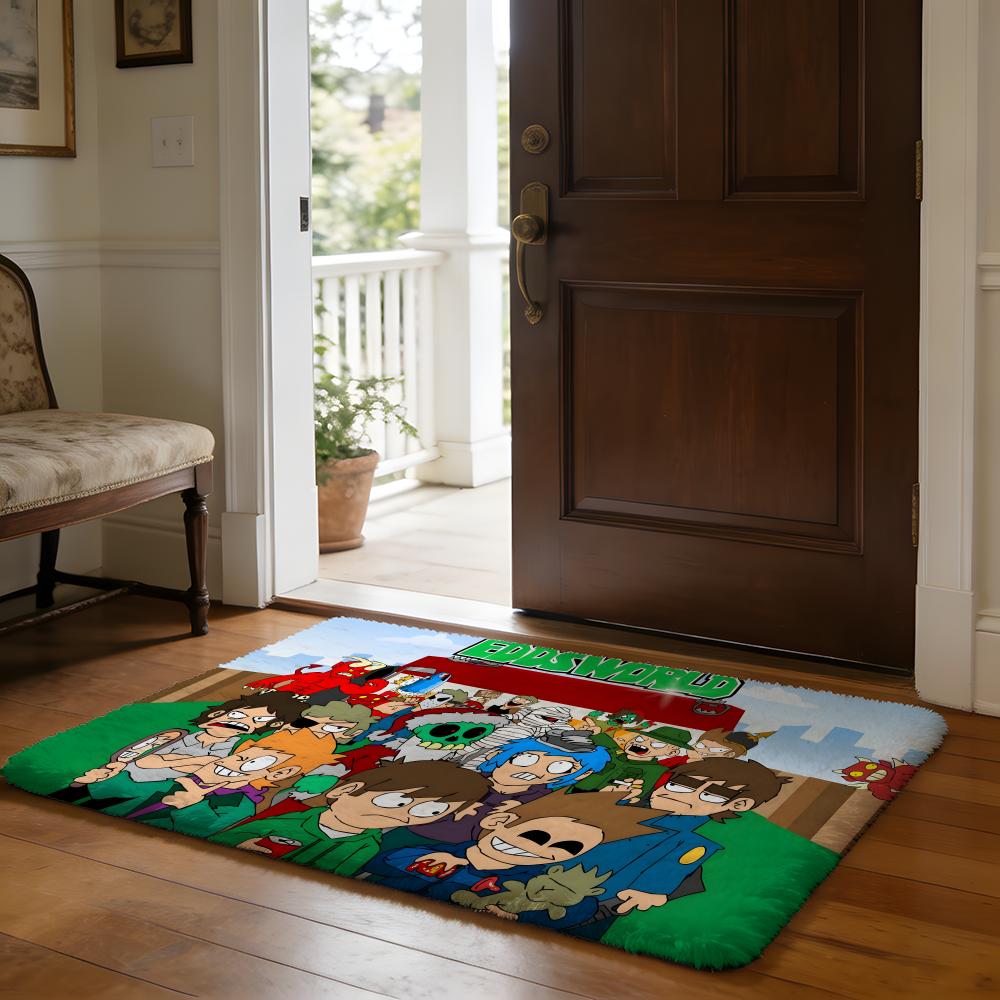 Cute Cartoon Kawaii EEddsworlds Floor Mat Soft Flannel Absorbent Mat Non-Slip Rug Home Bedroom Bathroom