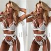 Erotic Lingerie Ladies Lingerie Exotic Clothing Hot Bra Panties Underwear Set Intimate Hollow Red Garter Underwear Set