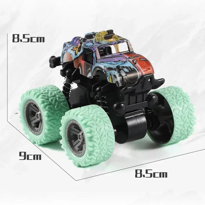 Monster Trucks Pull Back Vehicles Cars 360° Rotation 4 Wheels Drive Durable Friction Powered Push and Go Toys Truck Playset