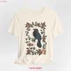 Bird And Flowers T Shirt Lovers Boho Lover Cute Floral Vintage Style For Her Vintage Versatile Unisex Slightly Stretched