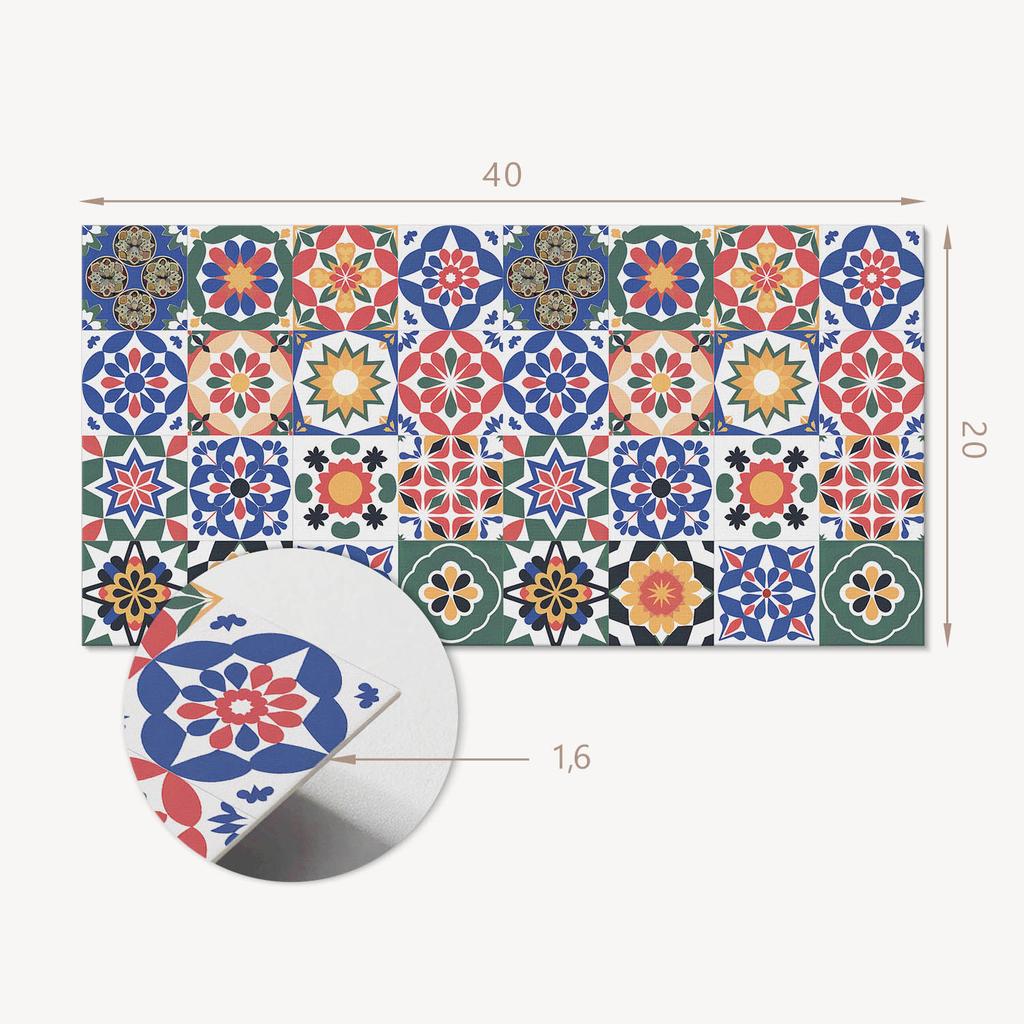 Kafelki Winylowe Z Nadrukiem - Dekoracja Do Sypialni Wzory Mozaikowe W Szeregach 10X40X20 Cm
