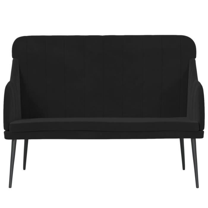 351469 vidaXL Black Bench 110x76x80 Cm Velvet
