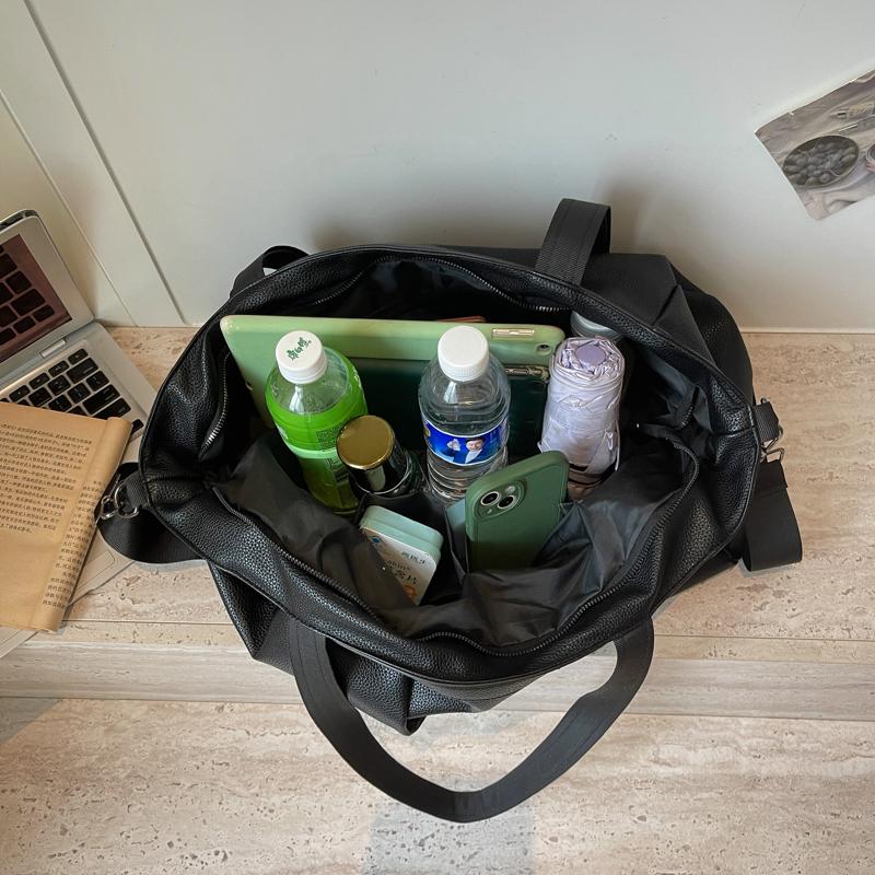 Große Kapazität PU-Tragetasche für Damen, lässige Schulterhandtasche mit Lederbesatz