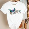 Womens Streetwear Tee Round Neck Summer Casual Clothes Lady T-Shirt White Tshirt Simple Female T-Shirt Basic Cute Tops