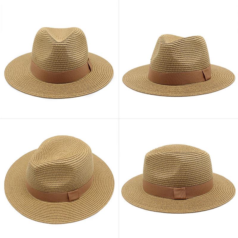 Unisex Summer Panama Sun Hat - Fashionable Straw Braid Fedora for Outdoor and Beach Wear.