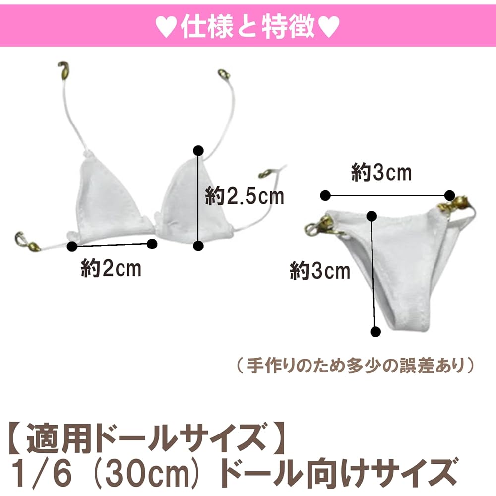 Olyoly Doll Swimwear Set 1/6 Scale Triangle Bikini Separate Outfit Cute Miniature Doll Clothes Black White