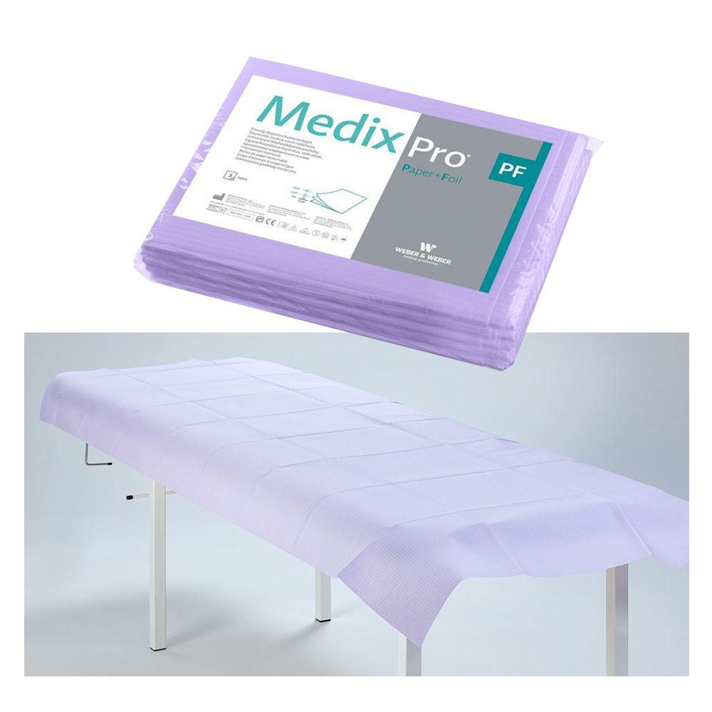 Disposable Fitted Sheet 77cm X 210cm Purple Foiled 54g Medixpro 5 Pcs