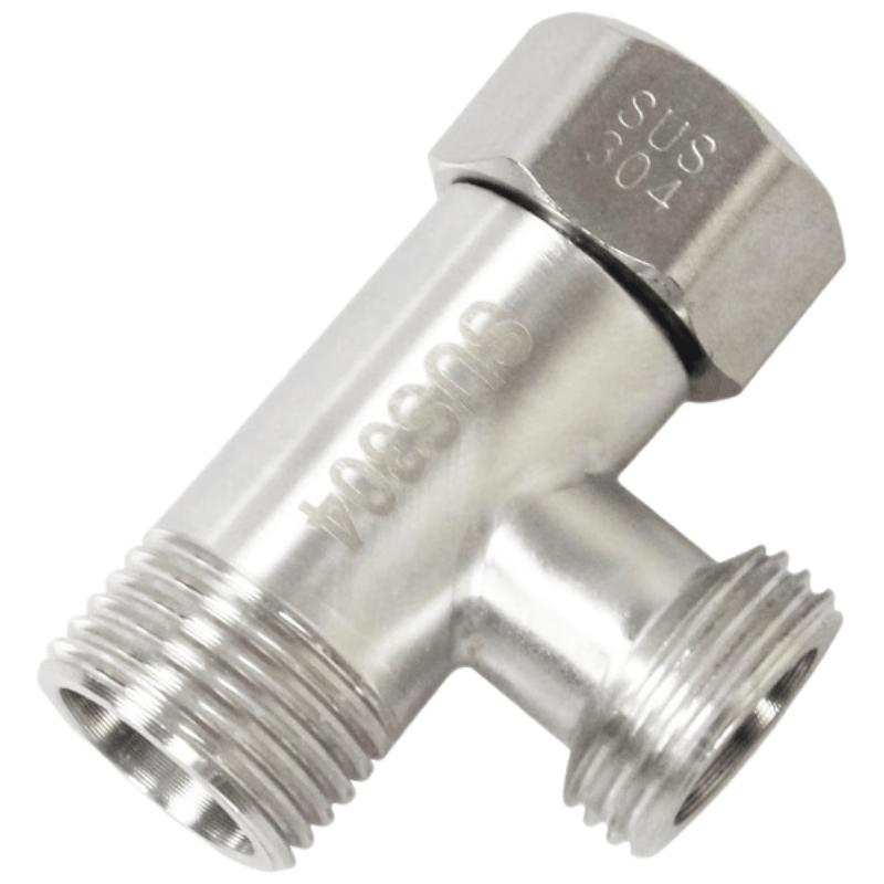 Stainless Steel 1-in-2-out Faucet Diverter Tee Connector