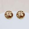 S925 Silver Geometric Leopard Print Stud Earrings - Elegant Autumn/Winter Accessory