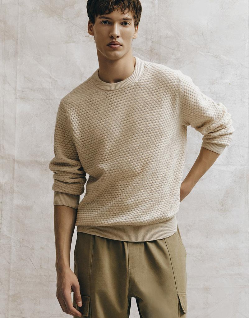 GIORDANO Texture Round Knit (7Gg) 054927 [3Color]