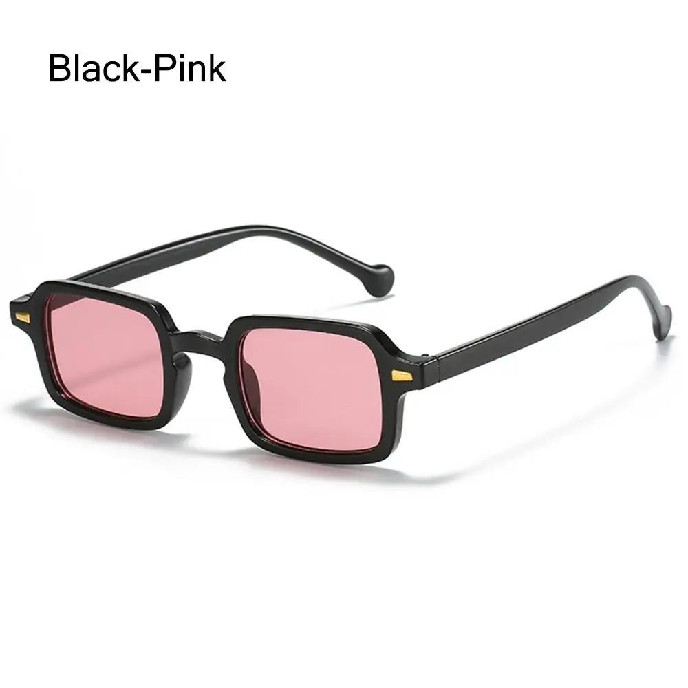 Sun Glasses Casual Men UV400 Protection Rivets Decoration Vintage Women Rectangle Luxurious