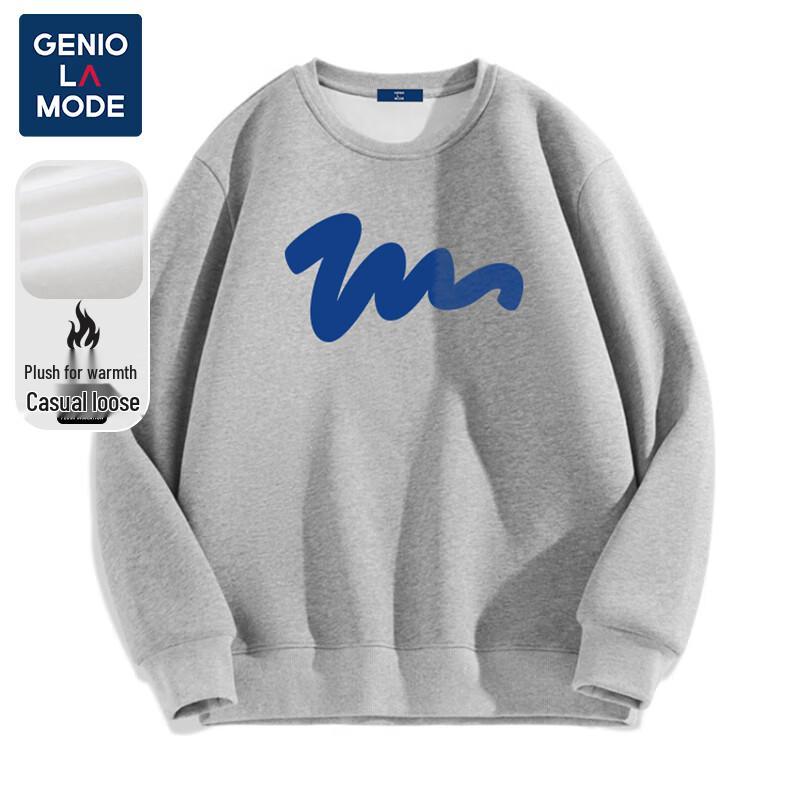 GENIOLAMODE Men's American Style Loose Fit Round Neck Sweatshirt