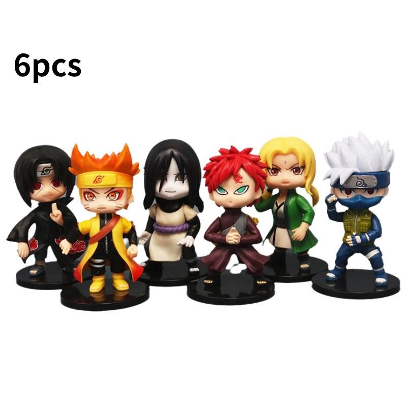 6pcs Cartoon Naruto Character Pvc Toy Model Decoration Child Christmas Gift