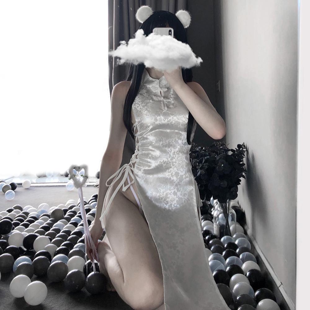 Cosplay Sexy pour femmes, robe fendue haute, uniforme Qipao Cheongsam, robe de soirée traditionnelle chinoise, Costumes de jeu de rôle