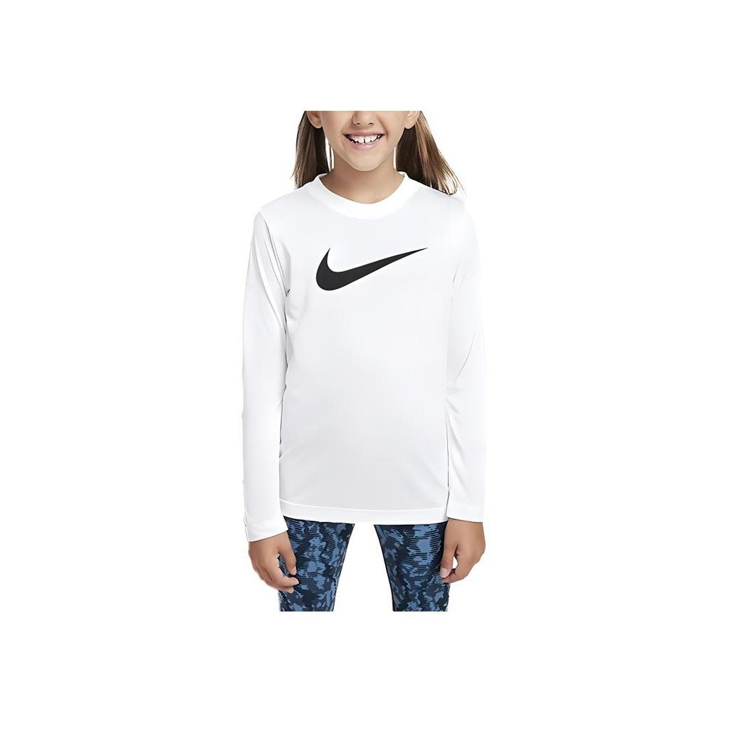 Nike Dri-Fit Legendary Comfort Sweat-Wicking Long Sleeve T-Shirt Kids Tops White FZ5192-100
