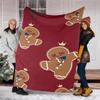 Christmas gingerbread man Theme Printed Blanket - Perfect for Couch, Bed, Travel & Outdoor Use | Machine Washable, Cozy & Durable.