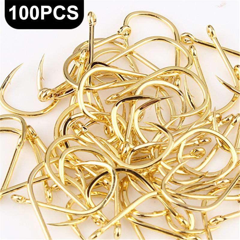 

FISH KING 100 шт./лот высокоуглеродистый рыболовный крючок 1 #-12 # ISEAMA с глазком карп сом Anzol Peche японские снасти для рыбалки size 12-100pcs золотой