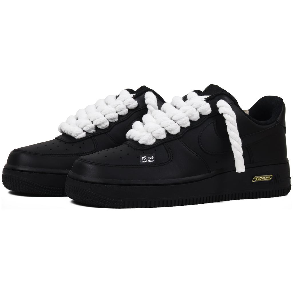 Nike Air Force 1 Abrasion Resistant Abrasion Resistant Low top Skateboard Shoes Unisex Black White CW2288-001(Team91- )