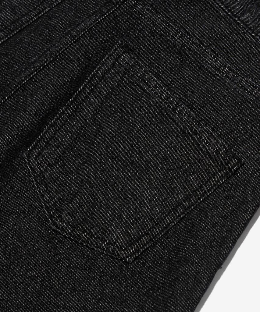 Road Road Maxi Denim Cutoff A-Line Long Skirt (Black Denim)