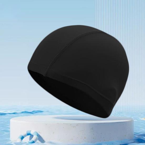 Stoff Badekappe Elastisch Atmungsaktiv Leicht Lang Kurzhaar Schwimmkappe Einfarbig Herren Damen Erwachsene Kinder Schwimmbadkappe