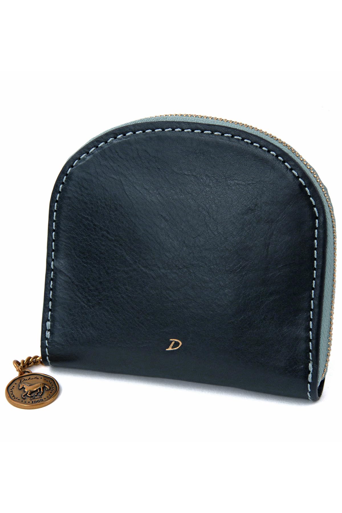

Dakota Wallet with Round Genuine Navy DA-31742-60 Bi-fold Zipper, Leather,