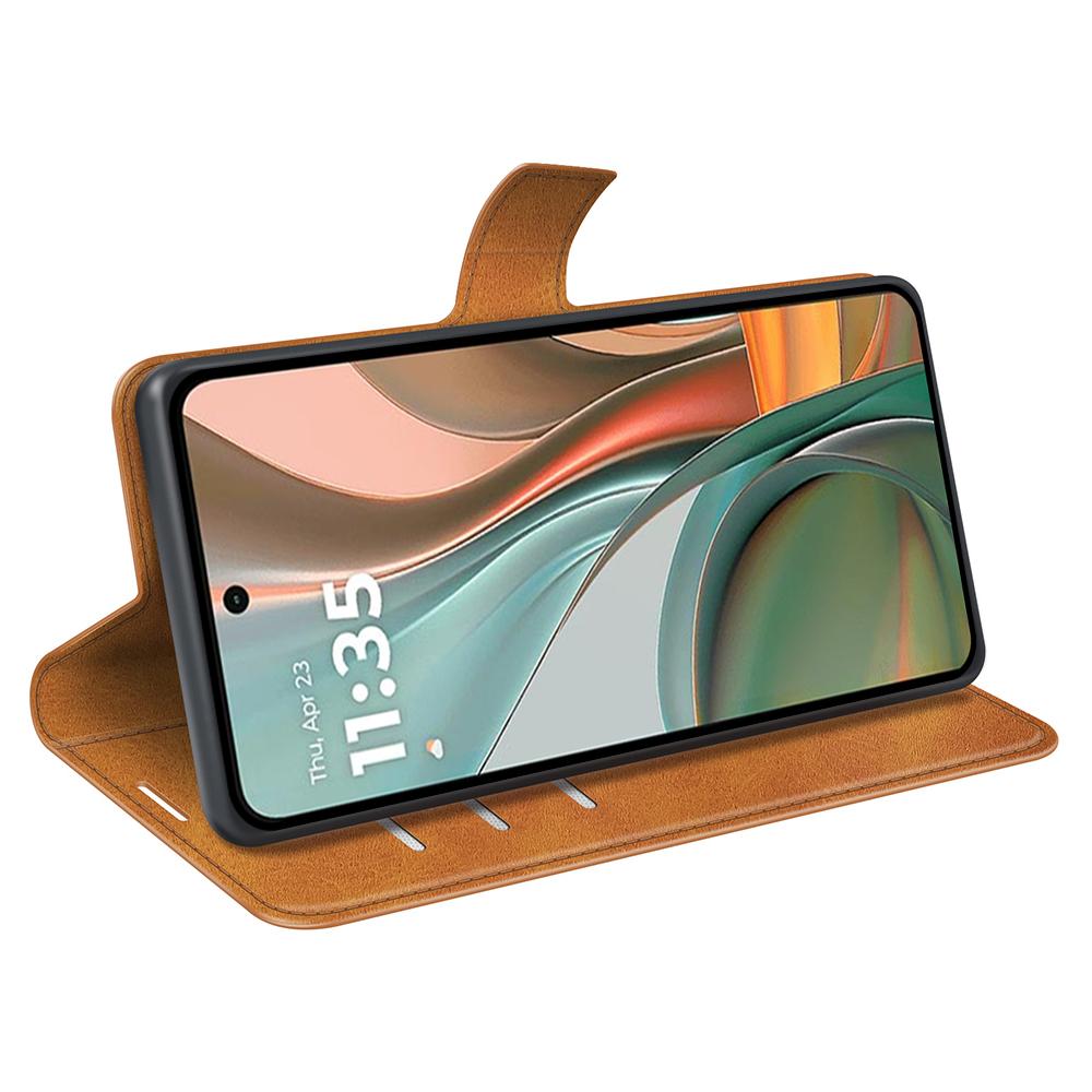 For Motorola Moto G75 5G Stand Case Anti-Scratch Calf Texture Leather Phone Cover