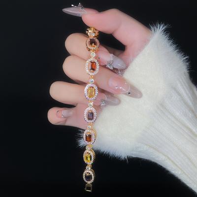 Color Bracelet Women'S Light Luxury High-End Zircon Jewelry Temperament Design Accessories