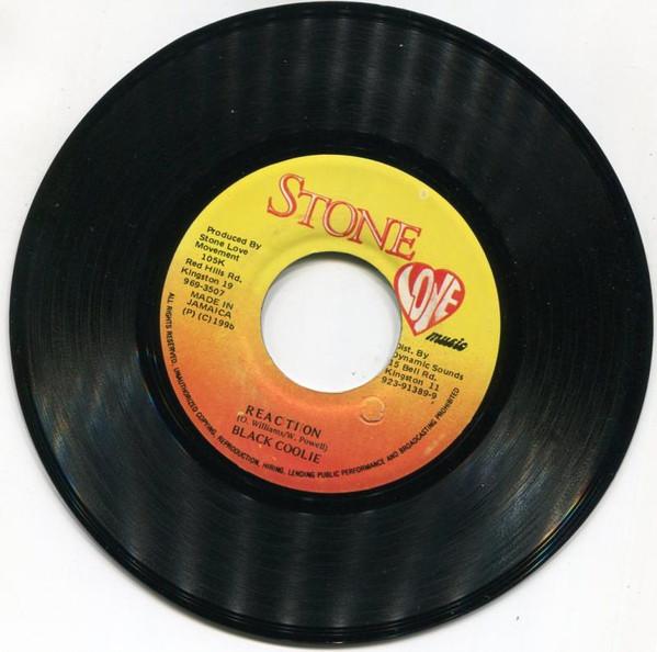 7inch Record BLACK COOLIE Reaction NONE Stone Love Musi 1996 Jamaica Reggae Ska Dub Used