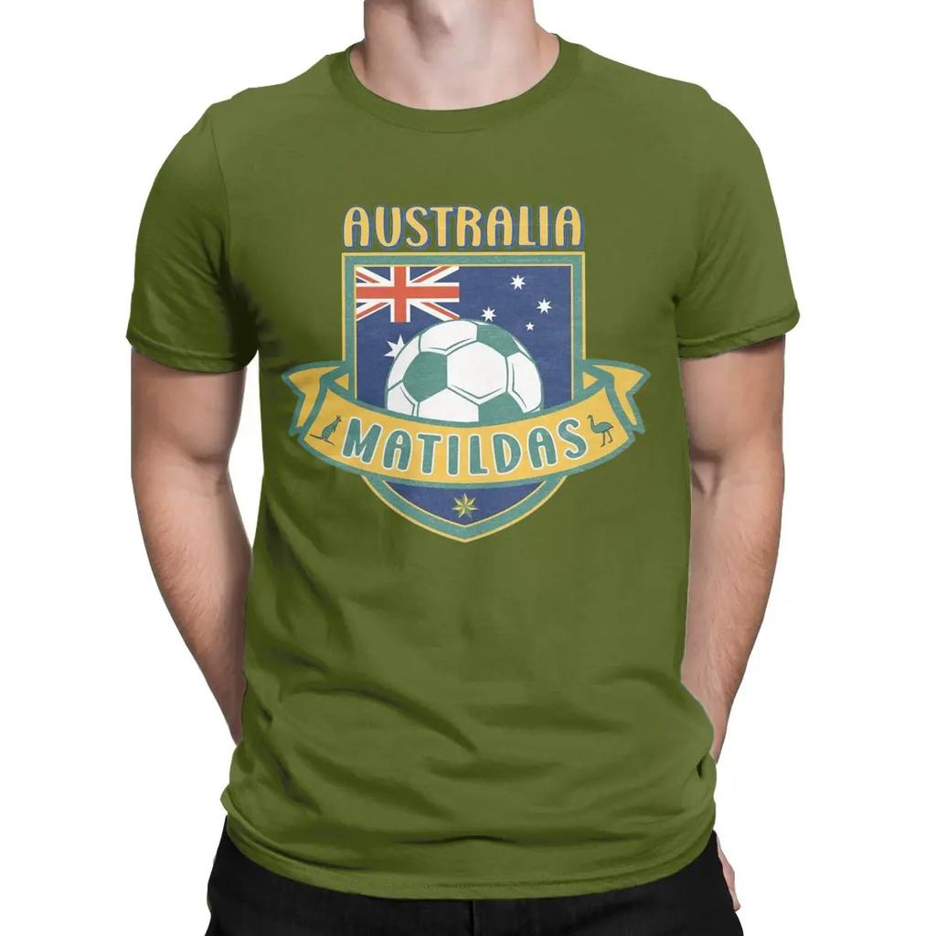 Men's Australian Womens Soccer Crest Matildas T Shirt Cotton Clothing Funny Short Sleeve Crewneck Tee Shirt Gift T-Shirts