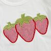 Baby Toddler Girl Strawberry Outfit Fruit Embroidery Short Sleeve Ruffle Tops Plaid Ruffle Shorts 2 Piece Summer Set