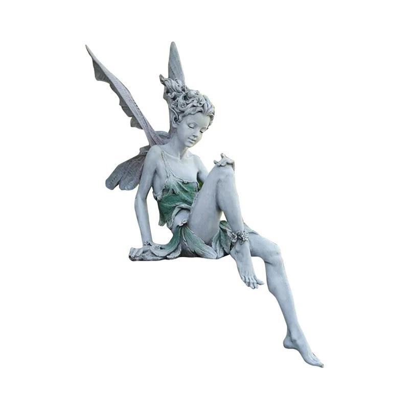 Home flower fairy resin decorative items, resin handicrafts, garden flower fairy butterfly wing decorations