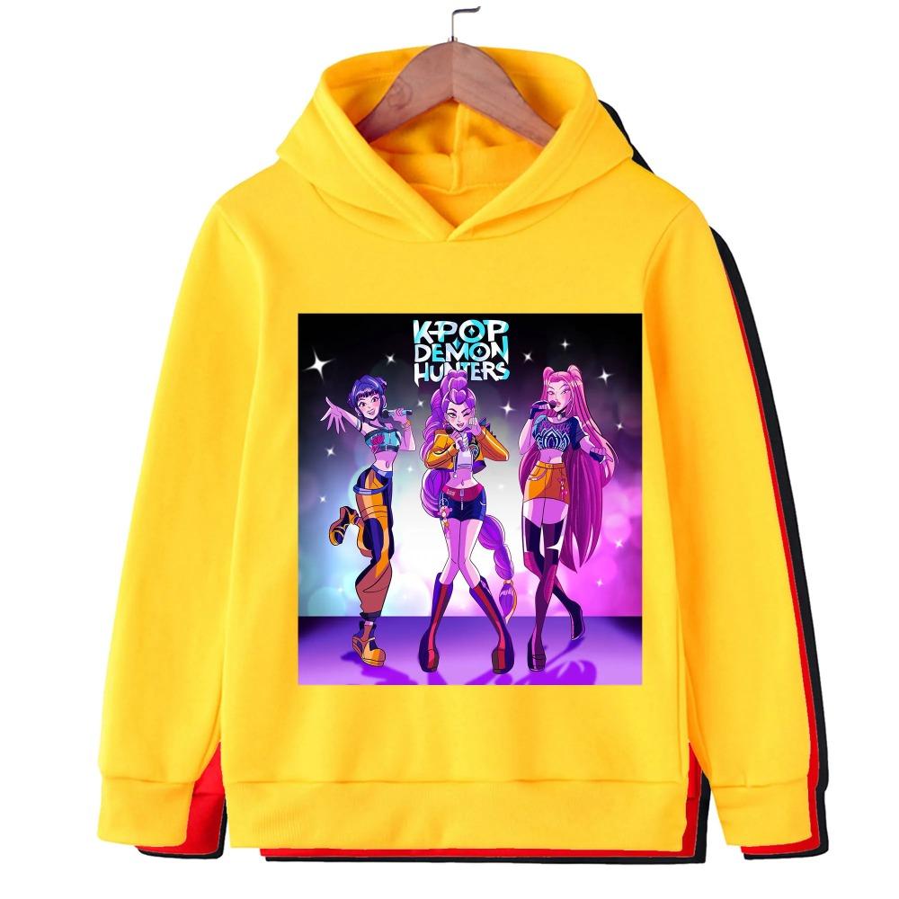 

Осень и Зима K-Pop Принт Охотника на Демонов Детское Худи Повседневный Пуловер Мода Девочка Теплая Толстовка Детская Одежда 100