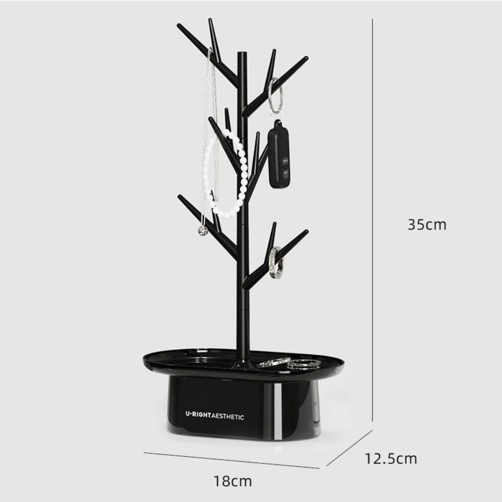 Multifunctional Jewelry Rack Tree Shape Jewelry Display Stand Creative Ring Earring Holder Office чёрный