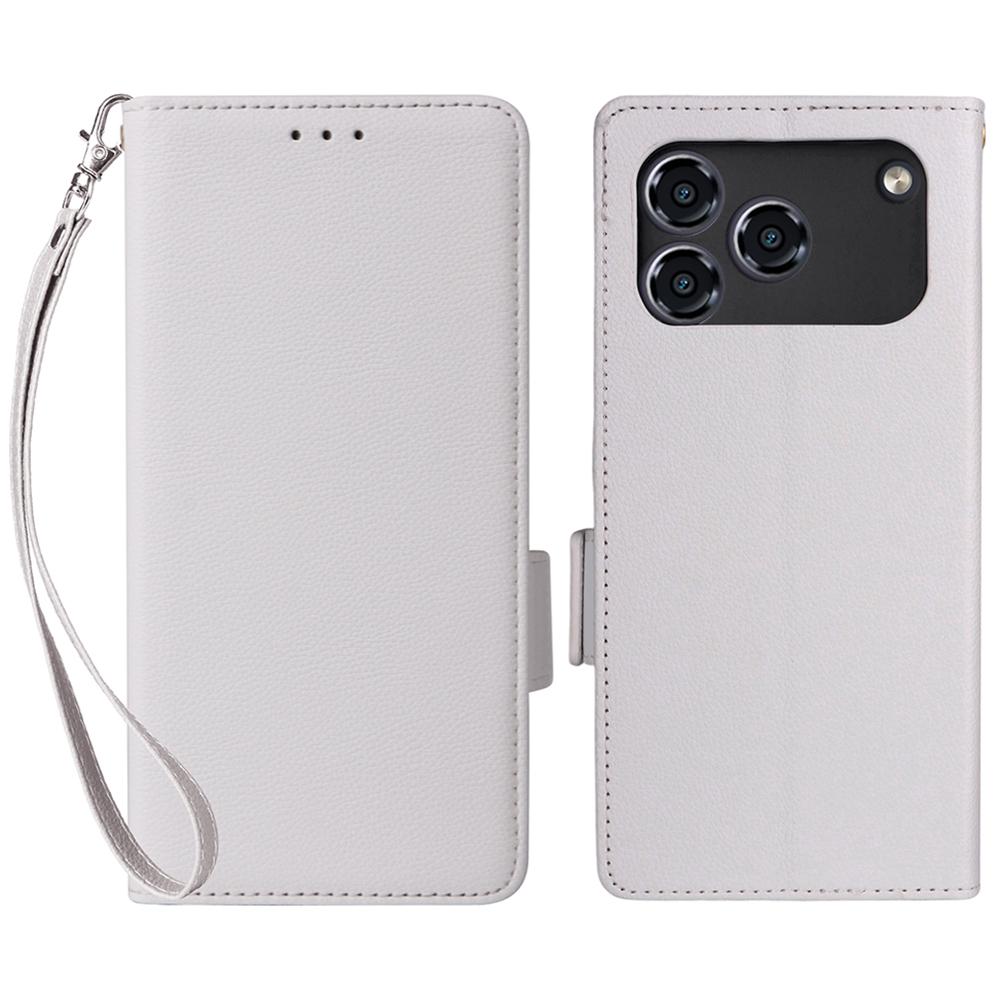 Etui dla ZTE Blade A36/nubia A36 z paskiem na nadgarstek, tekstura liczi, skóra PU, portfel, pokrowiec na telefon