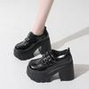 Fashion Retro Mary Jane Shoes Women Black Oxford Shoes Thick-soled Heightened College Style Leather Shoes Women Platform JK Uniform Shoe