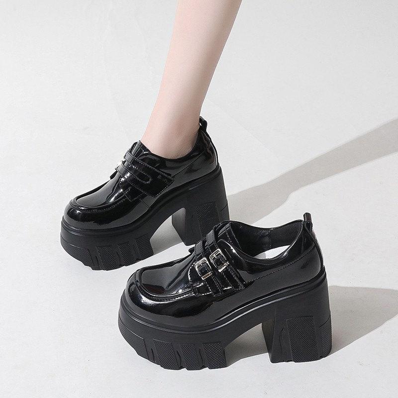 Fashion Retro Mary Jane shoes Women black Oxford shoes Thick-soled Heightened College Style Leather Shoes Women Platform JK Uniform Shoe