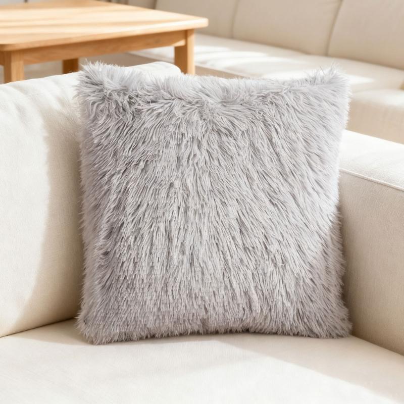 Plush Pillowcase Without Insert Breathable Fabric Cushion Cover Multiple Color Option for Living Room Bedroom Decors