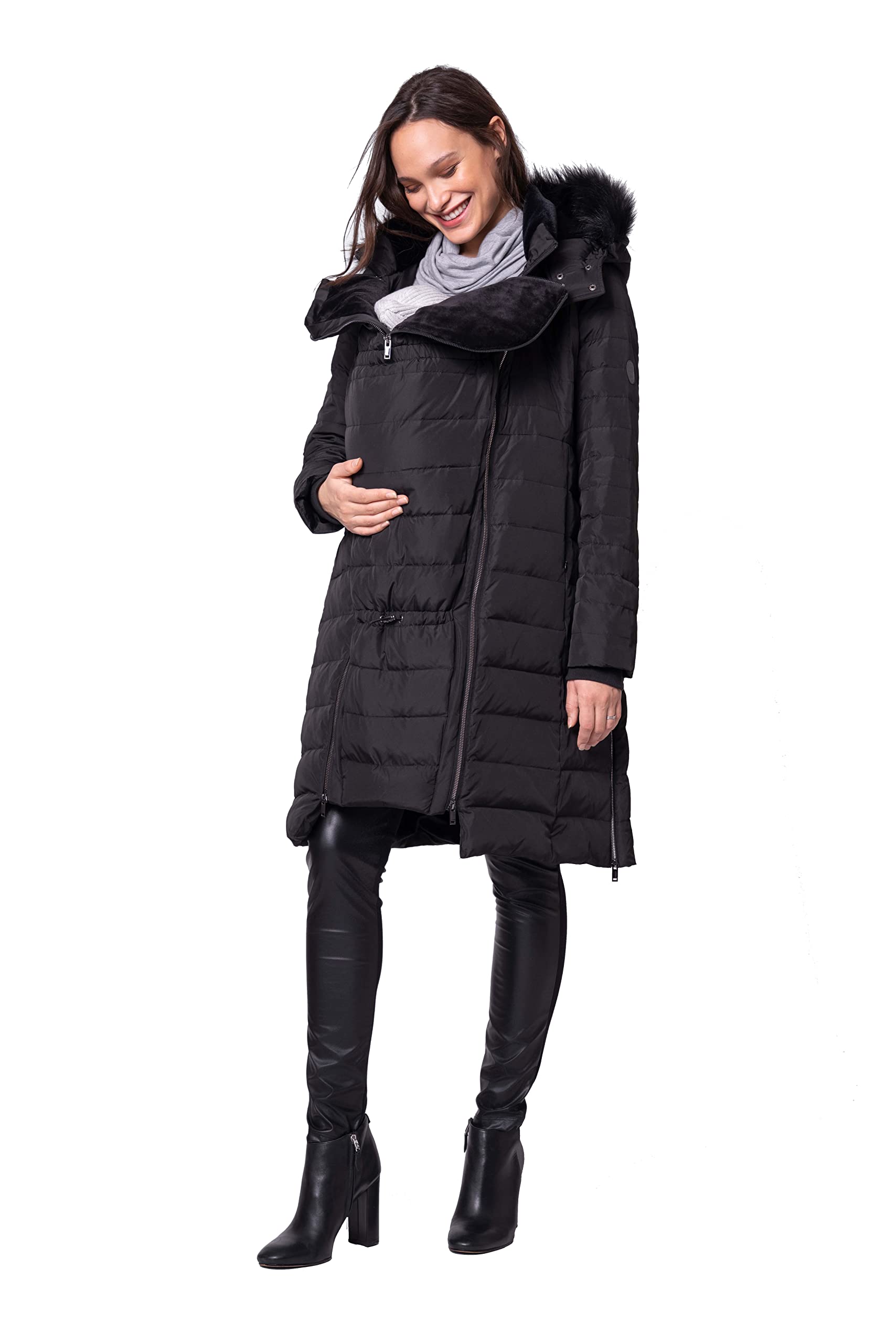 

Maternity Down Coat for Baby LILY Black [Serafin] Coat, Carriers, Women s S(UK8) чорний
