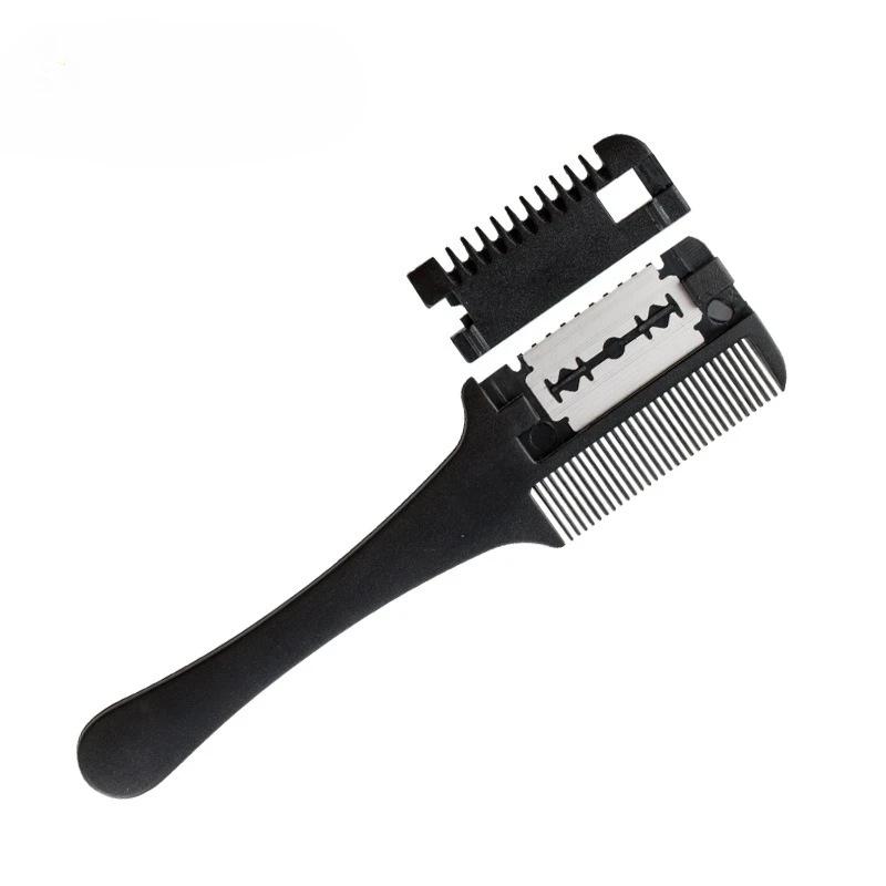 Hair Cutting Comb Hair Brushes with Razor Blades Hair Trimmer Cutting Thinning Tools Barbershop Salon Styling Tool Comb