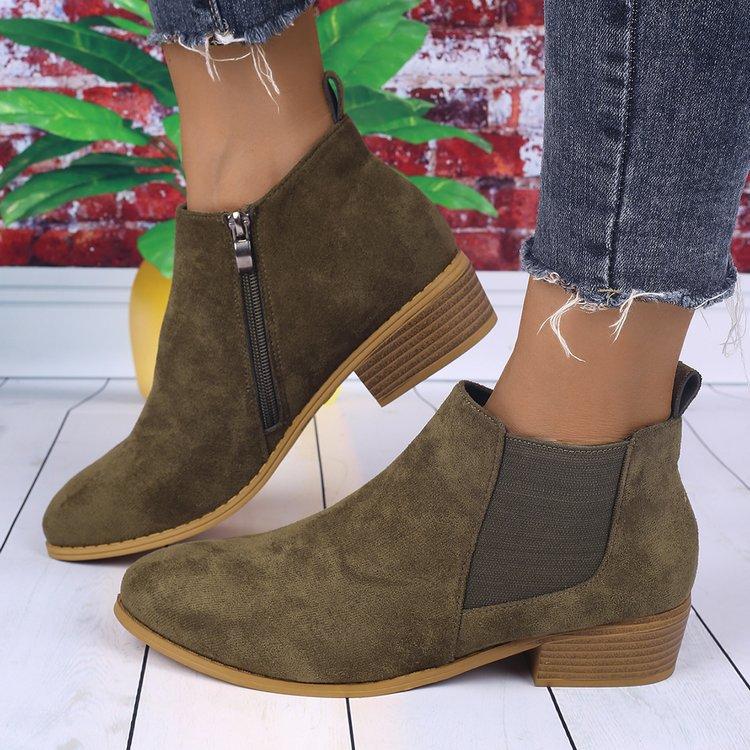 

Эластичные челси большого размера на квадратном каблуке на молнии, новые женские ботильоны с острым носком для осени и зимы 43 темно-зеленого
