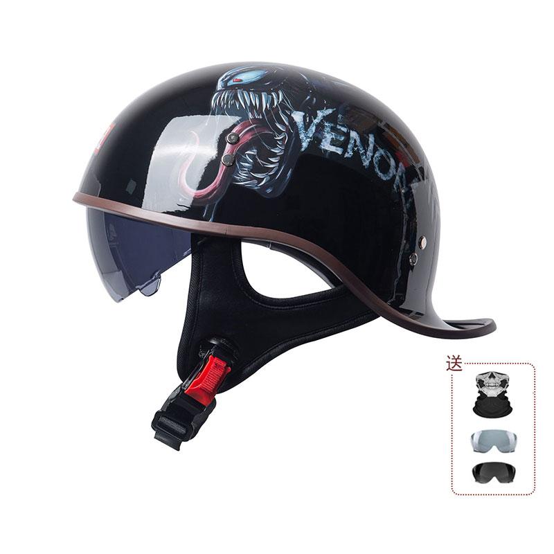 

Мотоциклетный шлем 2025 для взрослых, летний, ретро, для ретро-байка, полушлем, АБС, легкий, дышащая подкладка, полушлем для мужчин и женщин XXL