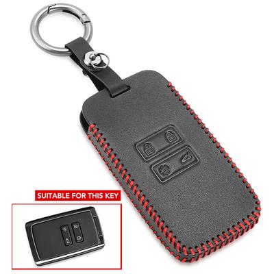 4 taste PU Leder Auto Remote Key Fob Kette Ring Halter Abdeckung Fall Shell Für Renault Koleos Kadjar Captur Espace megane Fluence