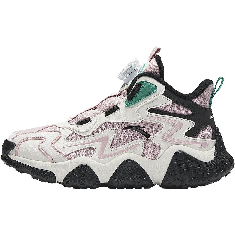 Anta Kids Panstone Trendy Fashion Thickened Non-Slip Wear-Resistant Low-Top Casual Shoes Kids casual shoes Pink White Black A22446922-2