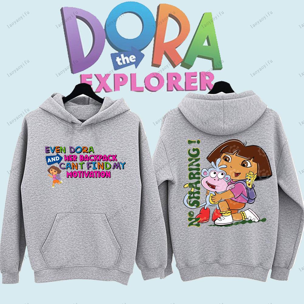 

Dora The Explorer Cute Anime Cartoon Pullover Unisex Women Men Sportswear Long Sleeve Hoody Comfortable Personality Sportswear S