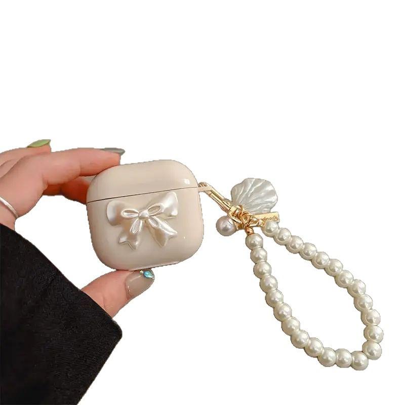 Cute bow creative AirPods apple earphone case wireless bluetooth protective case transparent earphone case