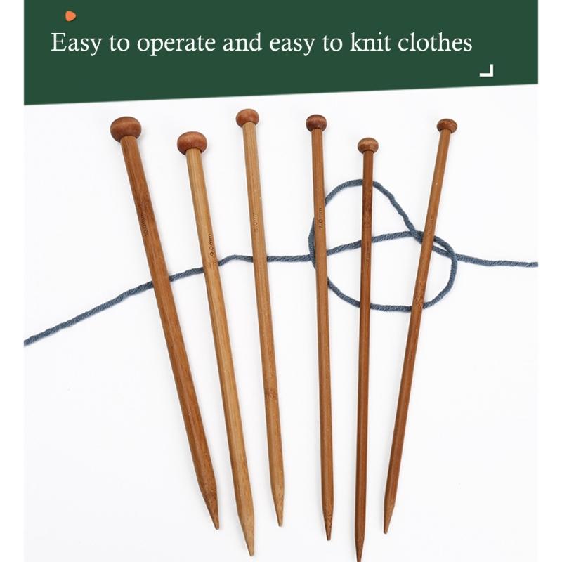 10Pairs Wood Single Ended Knitting Needle Single Pointed Head Knitting Needle for Sweater Sock Scarf Crochet Yarn Tool