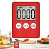 Digital Kitchen Timer with LED Display, Ultra-Slim, Magnetic Back, LCD Display, Mini Countdown Timer with Memory Function, Visualization Electronic Ti